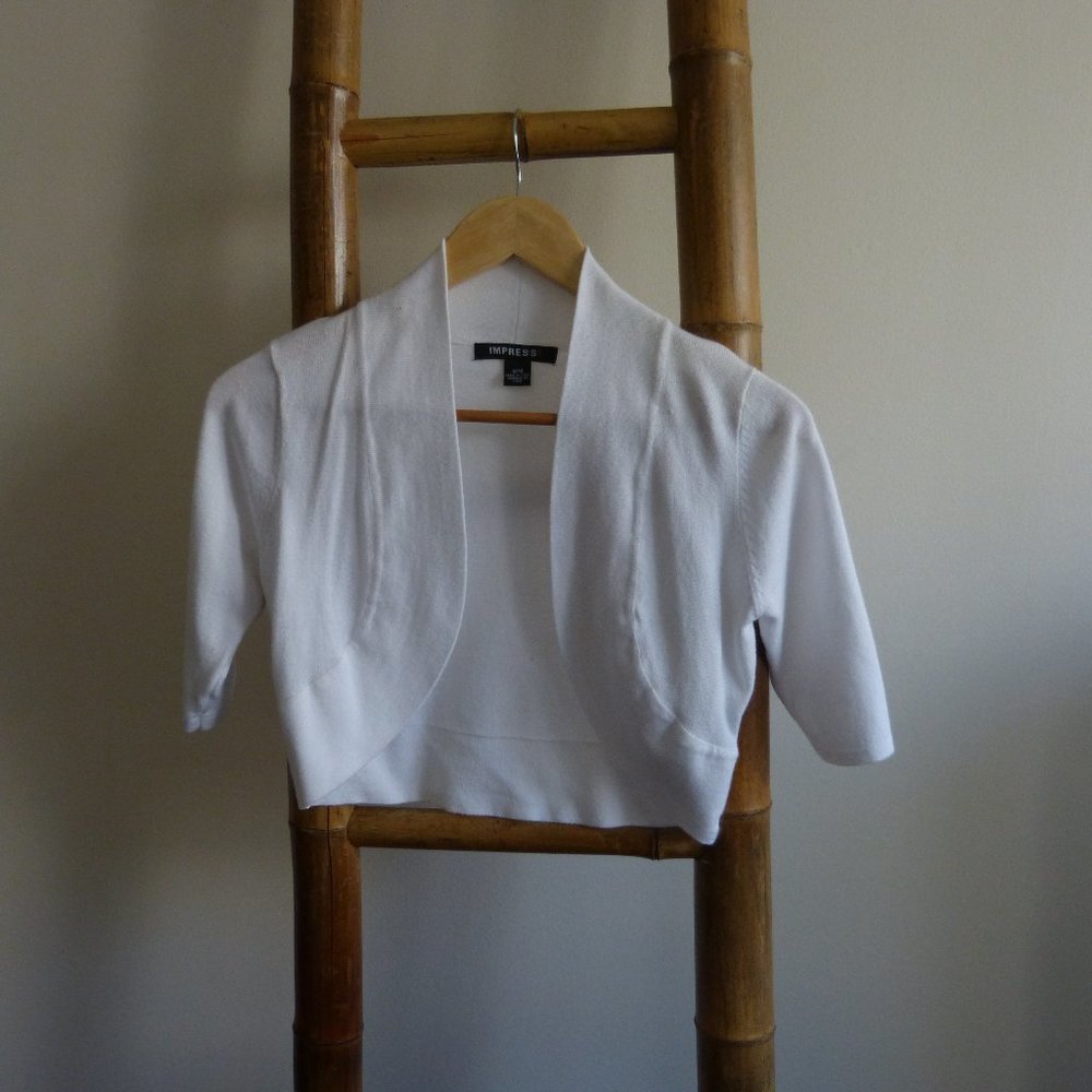 Impress white shrug sweater